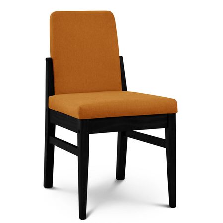 Silla de Comedor Baku Tapizado Sunny Mostaza lustre Wengue Espacity'