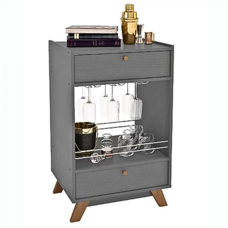 Mesa Bar POLITORNO Carachi con Guarda Copas Gris
