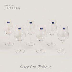 SET X12 COPAS DE CRISTAL DE BOHEMIA SARAH 690 ML