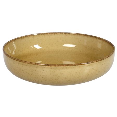 Ensaladera Bowl Porcelana Artesanal Filo Envejecido 19 Cm Mostaza