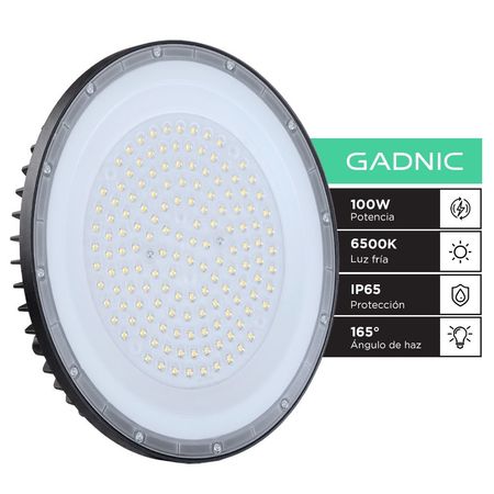 Lámpara LED Gadnic Galponera Industrial UFO 100W Luz Fría 6500K