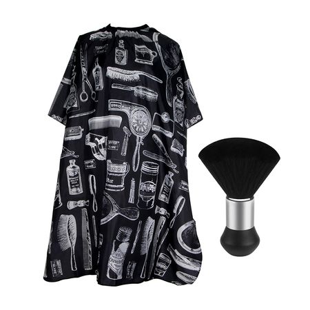 Set de Barberia Gadnic Capa con Diseño + Cepillo Sacapelo