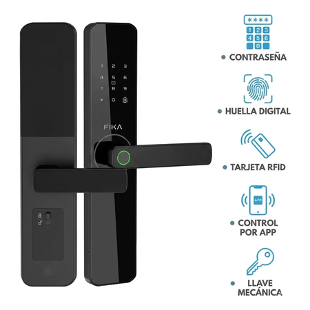 Cerradura smart lock electrónica digital Inteligente con Huella Tarjeta Wifi App FIKA