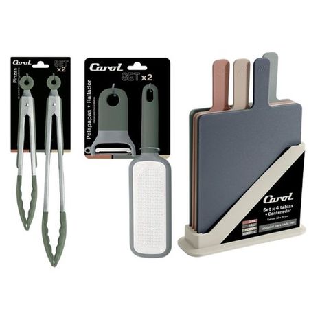 Set 4 Tablas + Accesorios de Cocina Carol Verde