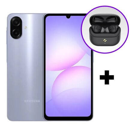 Combo Celular Samsung A07 64/4GB Light Violet + Havit TW982