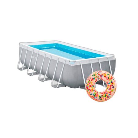 Combo Pileta Estructural Intex 10874L + Flotador Dona Chispas 114cm