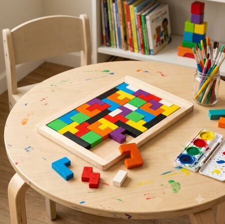 Juego de Ingenio Tetris madera 40 piezas