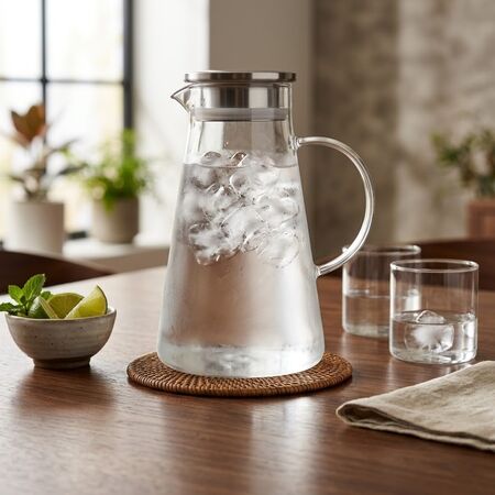 Jarra Vidrio Borosilicato Tapa Agua Jugos Infusiones 1800 Ml Aston