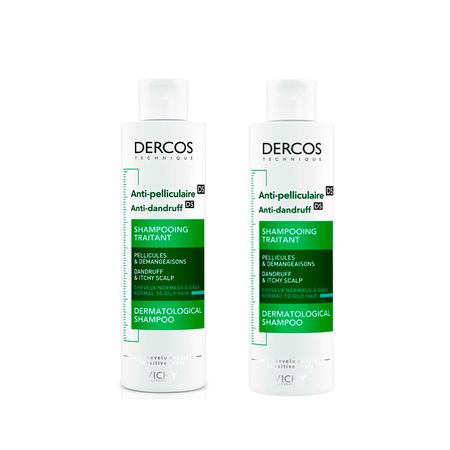 Set Shampoo Dercos Anticaspa Cabello Normal a Graso Vichy X2