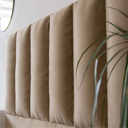 Respaldo de cama 1 plaza y media (100x120 cm) modelo canelon beige