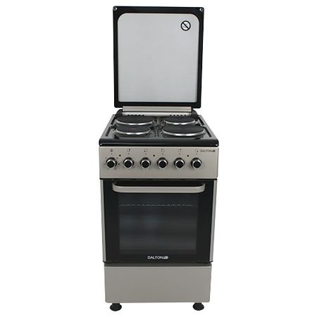 Cocina Electrica Plata 50cm 4 Hornallas Grill Turbo Tapa Dalton