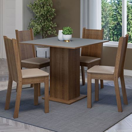 Juego De Comedor Madesa Samara Con Tapa De Madera 4 Sillas 02