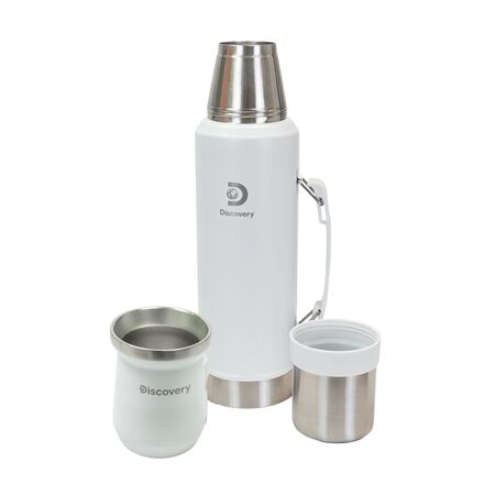 Set Matero Térmico Discovery Termo 1.3 Lts Acero + Mate 160ml Acero Inoxidable Frio Calor