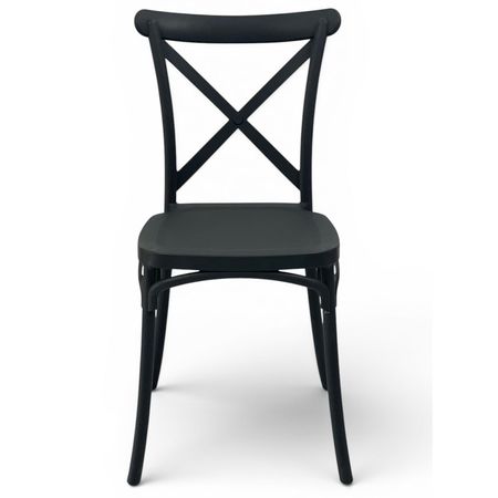 Silla Interior/Exterior Apilable Plástico Negra Kalani