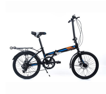  Bicicleta Plegable Raleigh STRAIGHT- R.20"- Negro/Azul - Cuadro de aluminio _ Frenos a disco- 6Vel.