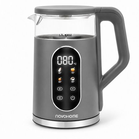 Pava Eléctrica 1.7L Novohome Acero Inox. Pantalla Digital
