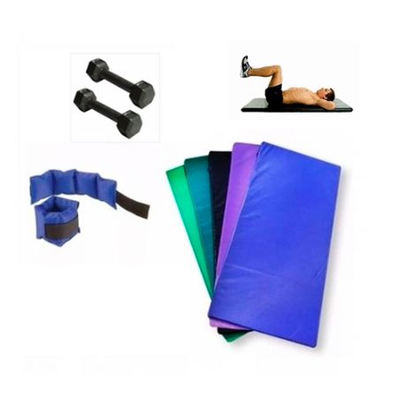 SET GYM: COLCHONETA + PAR MANCUERNAS + PAR TOBILLERAS