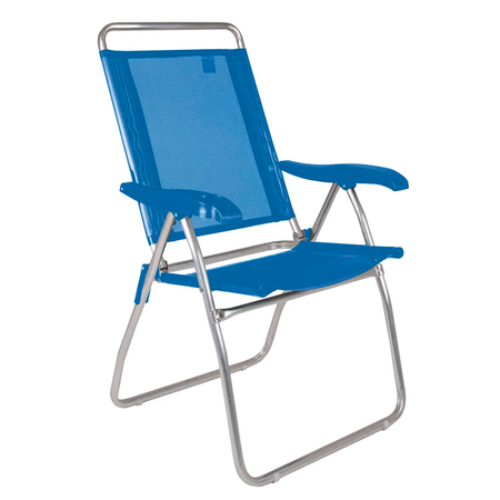 Reposera Reclinable 4 Posiciones Aluminio Mor 2168 Azul