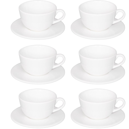 Set X6 Taza De Té 200 Cc C/Plato Unni White - Oxford