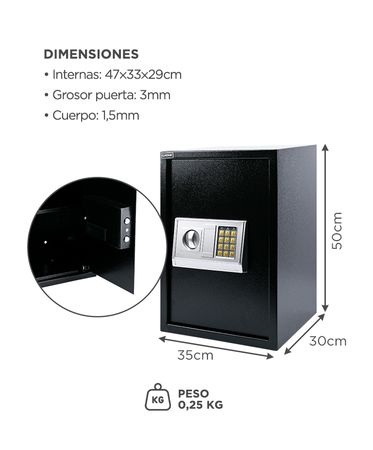 Caja Fuerte Gadnic Seguridad Reforzada Digital Con Llave y Teclado