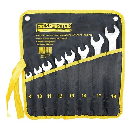 Juego de 08 Llaves Combinadas Acodadas Mm Crossmaster