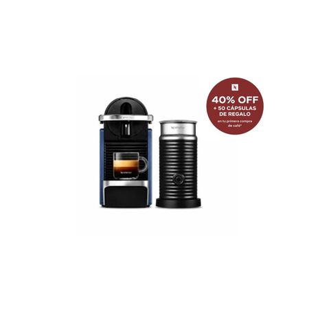 Cafetera Nespresso Pixie Azul Curva + Aeroccino A3KD62-AR-BL-NE