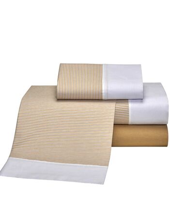  Juego de sabanas Cannon King Color Ocre Rayado 144 hilos