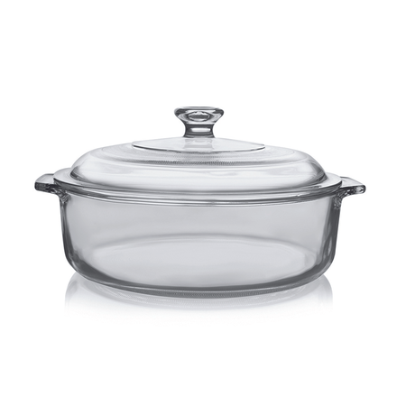Cacerola Fuente Asadera Vidrio Templado Con Tapa 1.9L - Pyr O Rey