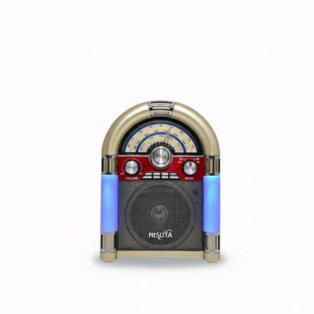 RADIO NISUTA ROCOLA VINTAGE AM/FM MP3 BT AUX (C:NEGRO NSRV20)