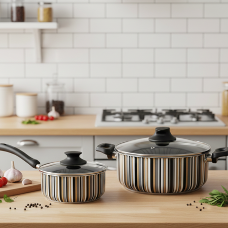 Batería Cocina Antiadherente Cacerola Olla Tutti Black Aston