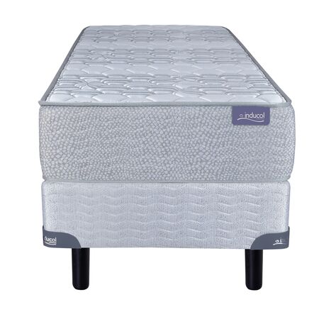Colchon y Sommier Inducol Dorada Premium 1 Plaza y Media 90x190x26cm Espuma de Alta Densidad
