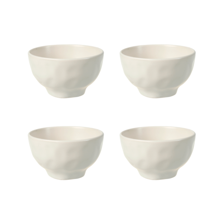 Set x 4 Bowl Compotera 14 cm Cerámica Irregular Organic Mate Crema
