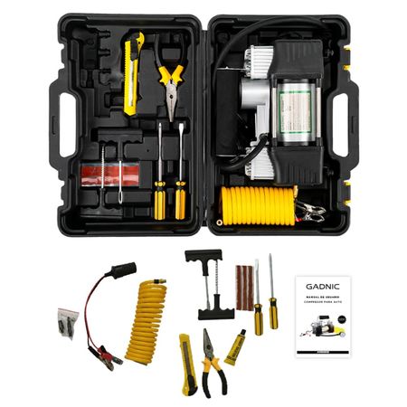 Compresor 12v Portátil 60Lt/min 150psi Doble Pistón Inflador Multipropósito
