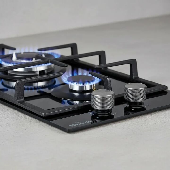 Anafe A Gas Florencia 2 Hornallas Vidrio Negro 6729m - Vista 4