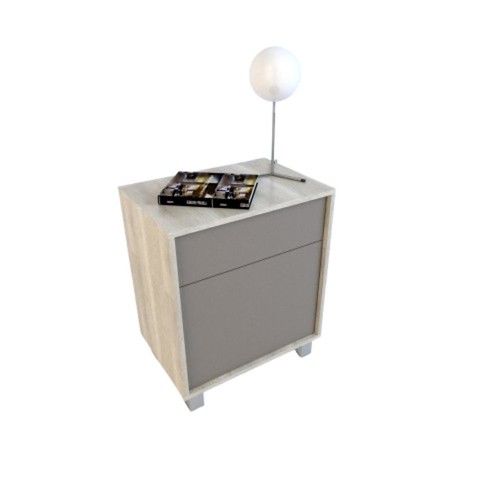 Mesa de Luz Juvenil DS Home 1 Cajon 1 Puerta Nevado Gris 52x63x36 cm - Vista 3