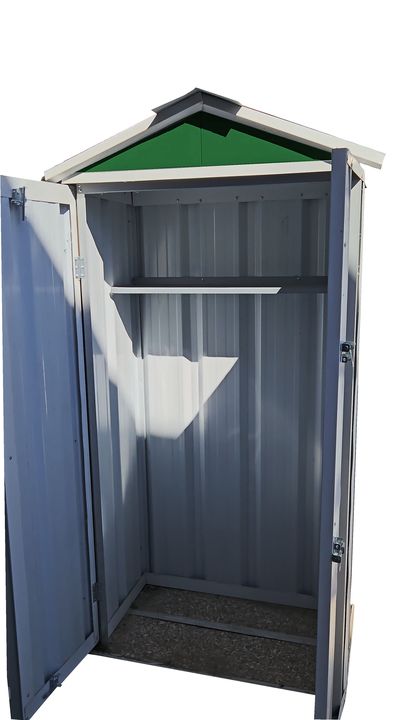 Armario Deposito Galpon de jardin 1x057x2 Verde + piso + estante DON ACERO - Vista 3