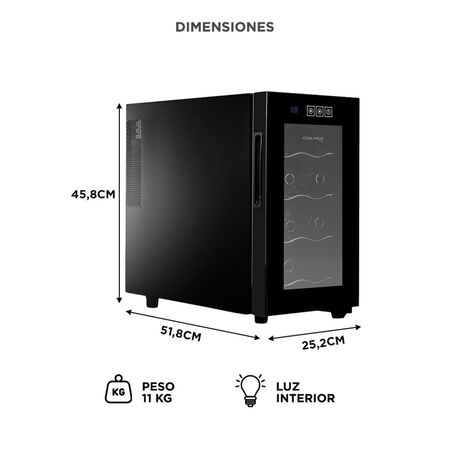Cava De Vino Coolfroz Gadnic WCTE0008 8 Botellas Termoelectrica Display Led