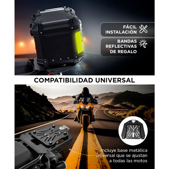 Baúl Para Motos Vetra by Gadnic 45 Litros Impermeable Con Respaldo - Vista 5