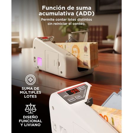 Contadora de Billetes Gadnic Portátil Detecta Billetes Falsos