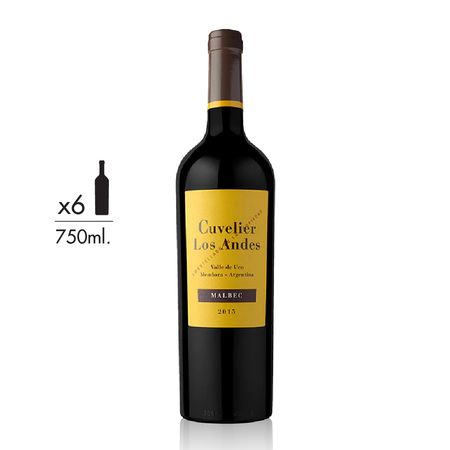 Vino Tinto Cuvelier De Los Andes Malbec Caja x 6