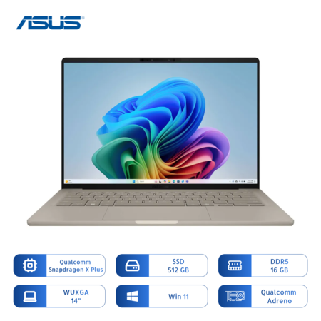 Notebook Asus Zenbook A14 Snapdragon X Plus 16GB 512GB SSD 14" OLED Zabriskie Beige