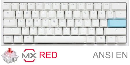 Teclado Gamer Ducky One 2 Mini Pure White RGB Version Gaming Cherry Mx Red Double-shot Pbt Mecanico