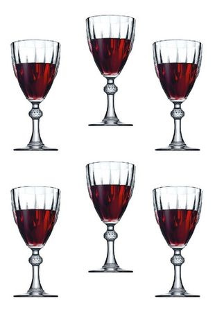 Set X 6 Vaso Copa Vino Trago 245 cc Pasabahce Diamond