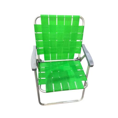 Sillon Reposera de Aluminio Cao 78 Tela Tipo Cinta Verde