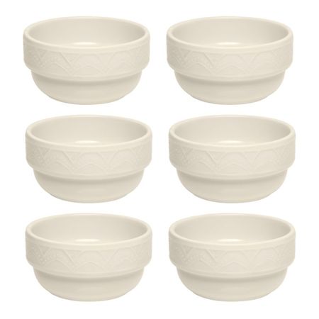 Set X6 Bowls 500ml Serena Cream Oxford