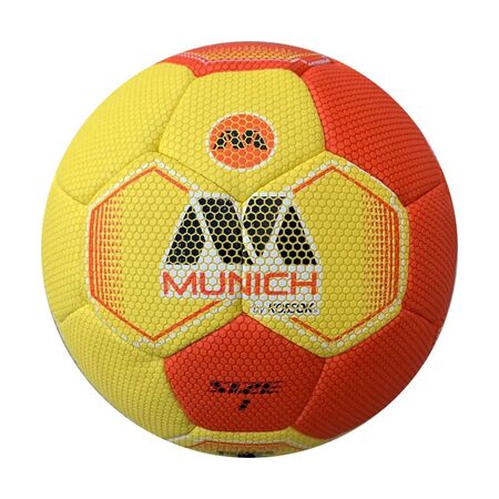 Pelota De Handball Munich Crobit Grip Pu Costura Hibrida Amarillo-Naranja 1