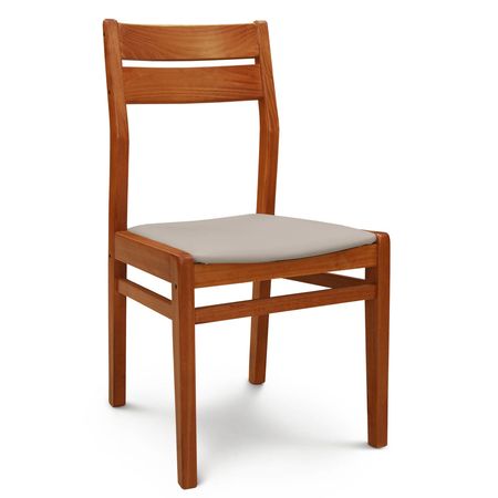 Silla de Comedor Docta lustre Cedro Tapizado Inka Beige Espacity