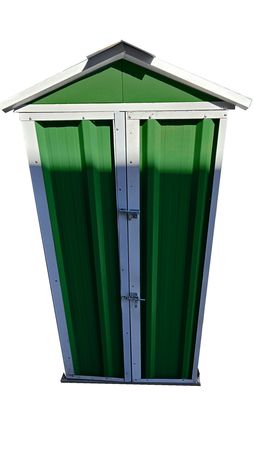 Armario Deposito Galpon de jardin 1x057x2 Verde + piso + estante DON ACERO 