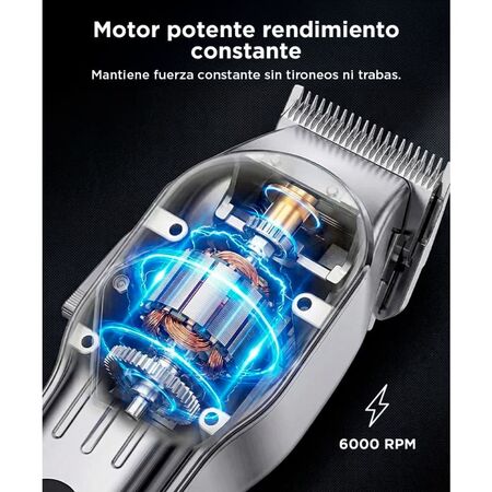 Máquina de Cortar Pelo Gadnic 1919B Acero Inoxidable Uso Profesional 5w Recargable + 8 Peines