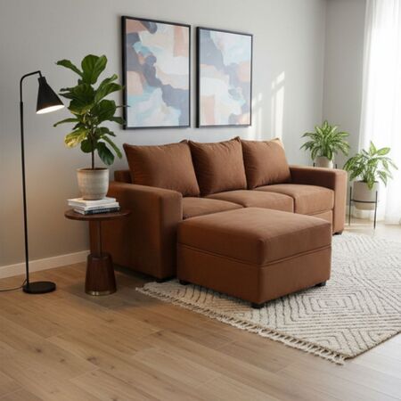Sillon Milan tres cuerpos con camastro color terracota 